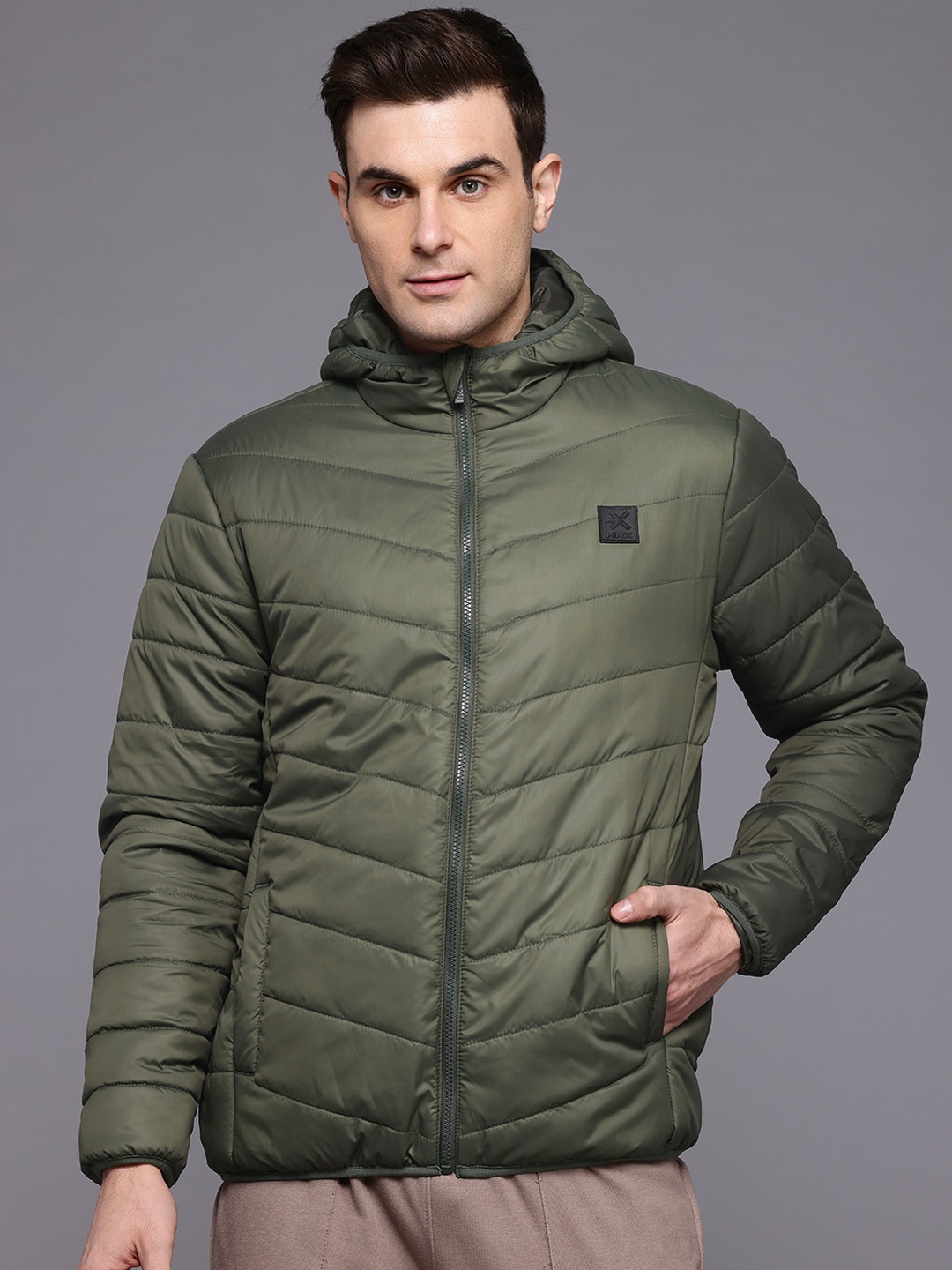 

HRX by Hrithik Roshan Solid Lifestyle Padded Jacket, Green