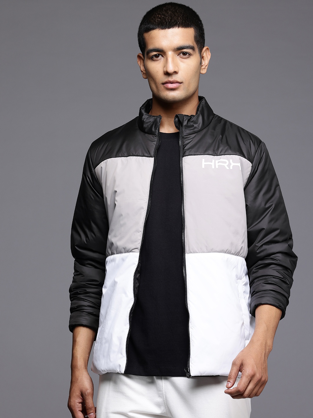 

HRX by Hrithik Roshan Colourblocked Padded Jacket, Black
