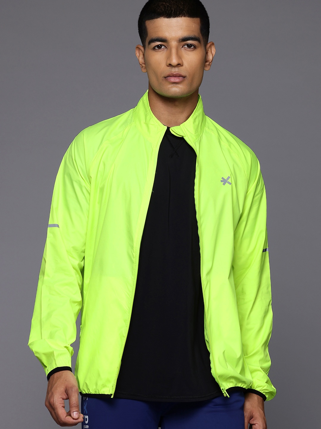 

HRX by Hrithik Roshan Rapid-Dry Running Jacket, Fluorescent green