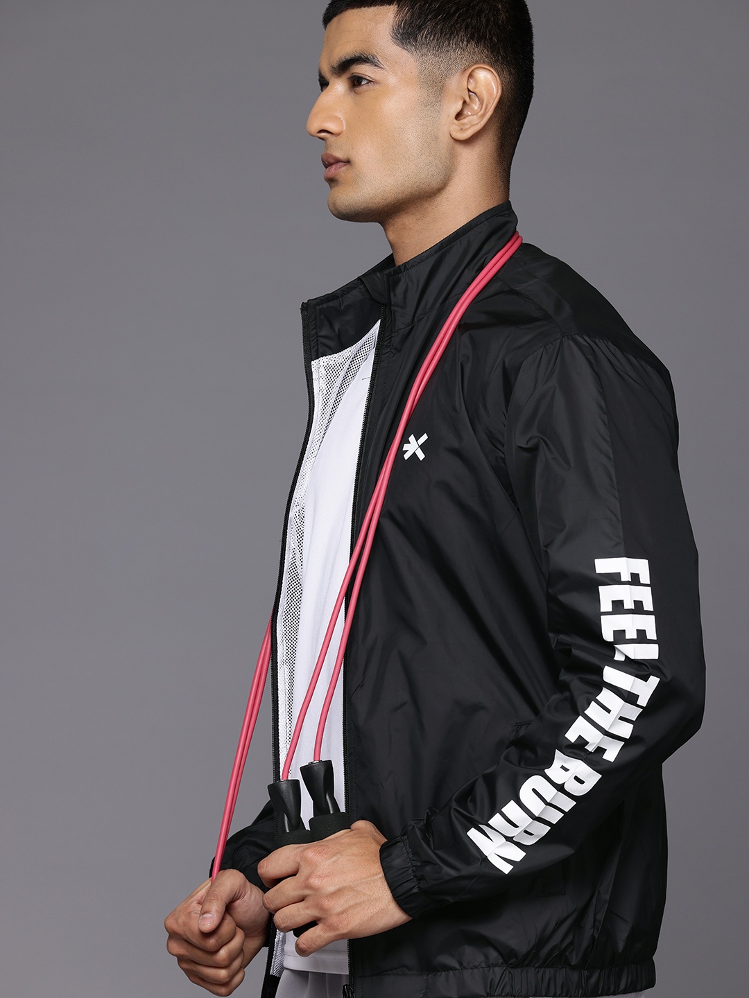 

HRX by Hrithik Roshan Printed Rapid-Dry Training Jacket, Black