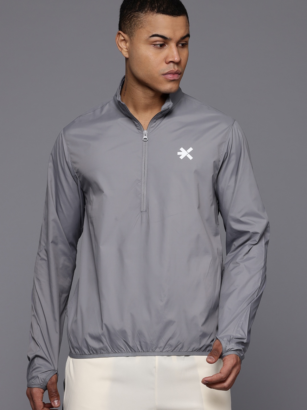 

HRX by Hrithik Roshan Rapid-Dry Running Jacket, Grey