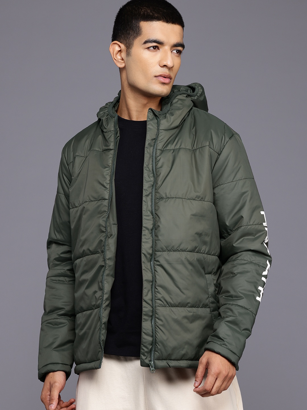 

HRX by Hrithik Roshan Lifestyle Hooded Padded Jacket, Olive