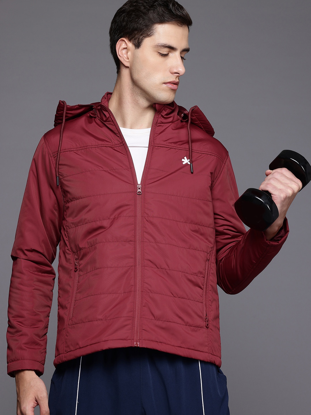 

HRX by Hrithik Roshan Rapid-Dry Training Padded Jacket, Maroon