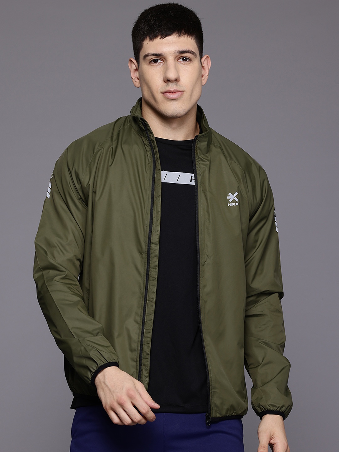

HRX by Hrithik Roshan Rapid-Dry Running Jacket, Olive