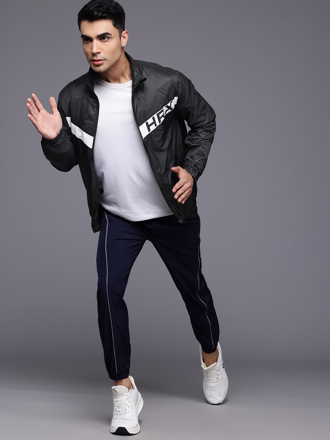 

HRX by Hrithik Roshan Men Checked Running Sporty Jacket, Black