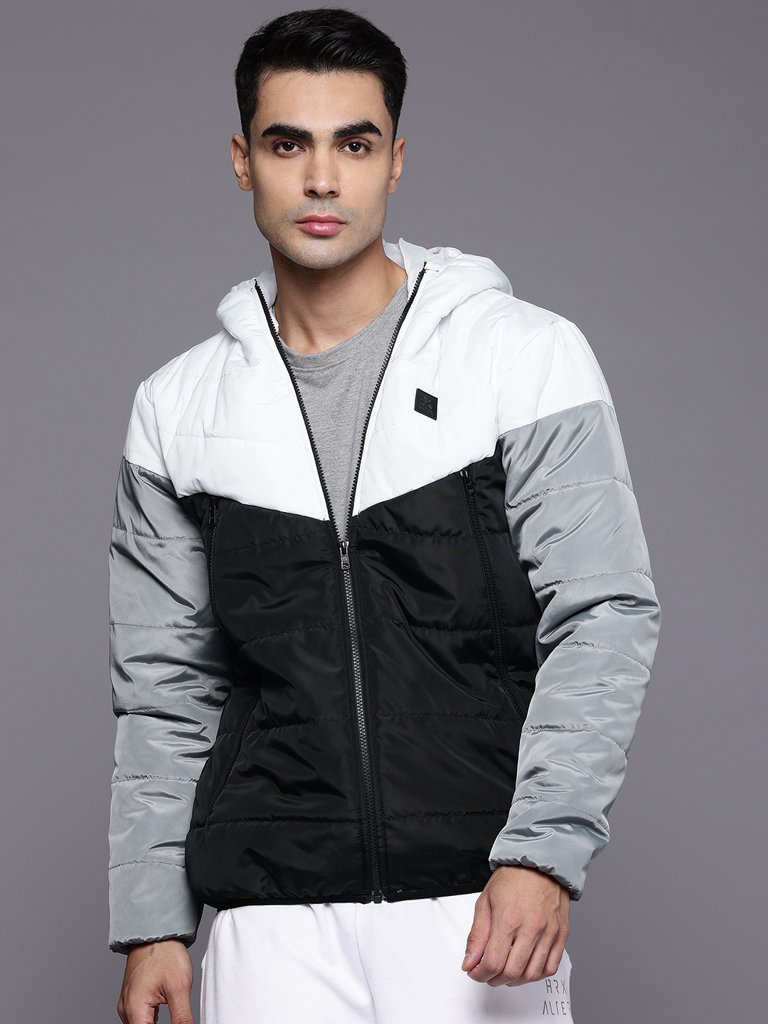 

HRX by Hrithik Roshan Colourblocked Padded Jacket, Black