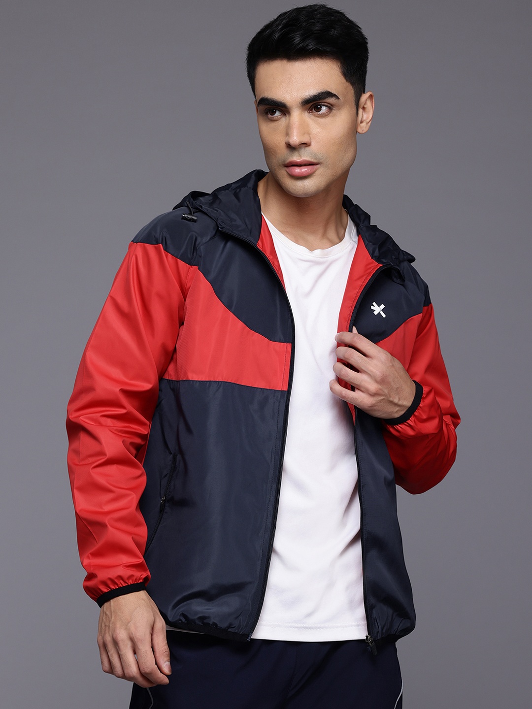 

HRX by Hrithik Roshan Colourblocked Rapid Dry Training Jacket, Navy blue
