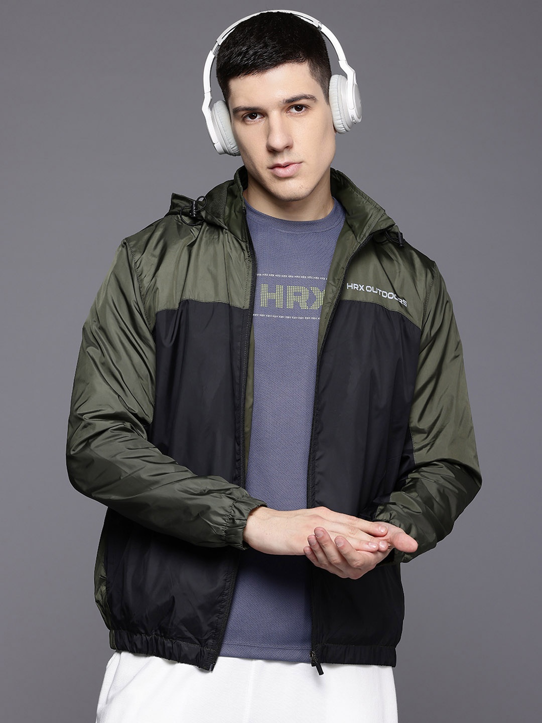 

HRX by Hrithik Roshan Rapid-Dry Outdoor Sporty Jacket, Olive