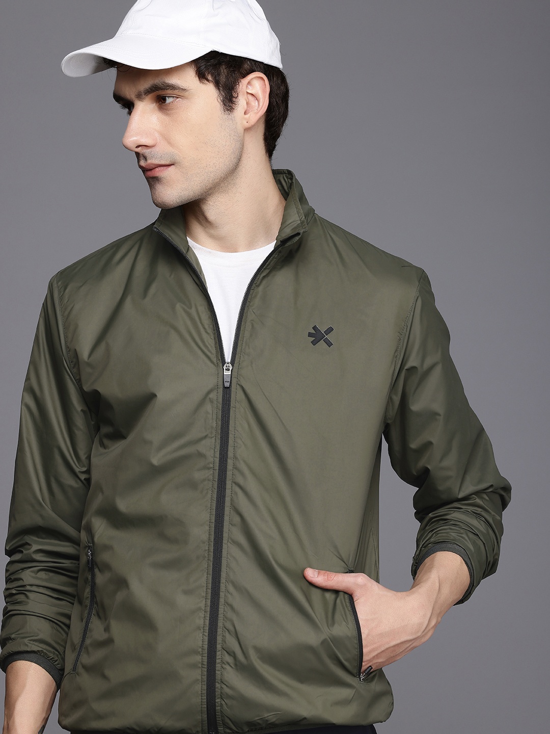 

HRX by Hrithik Roshan Rapid-Dry & Antimicrobial Finish Outdoor Sporty Jacket, Olive