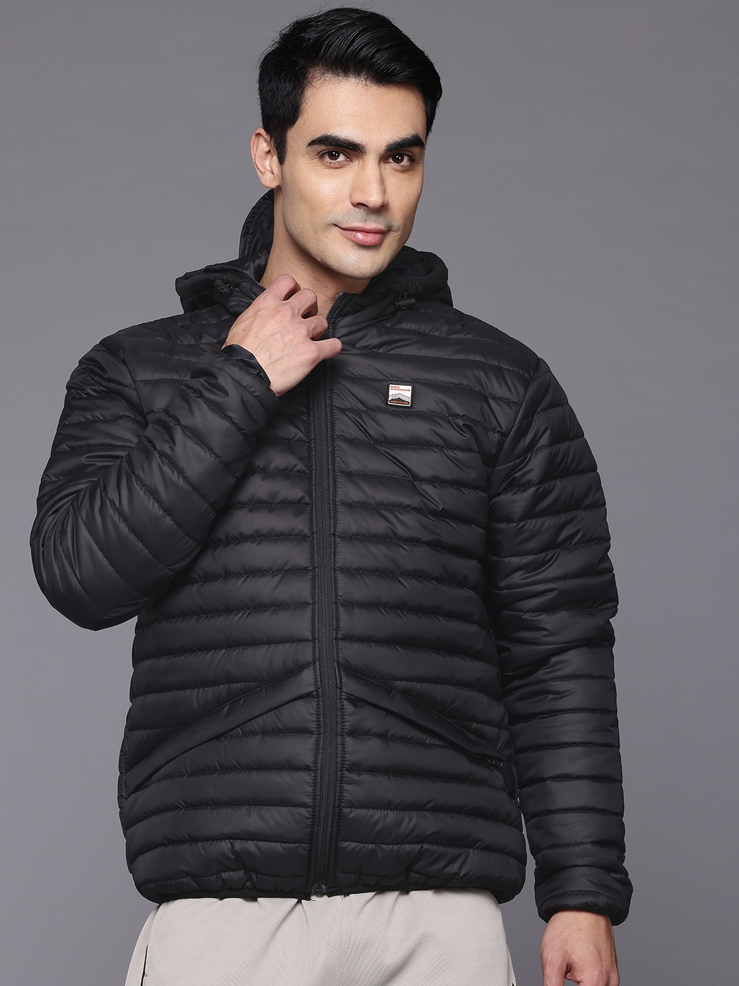 

HRX by Hrithik Roshan Hooded Padded Jacket, Black