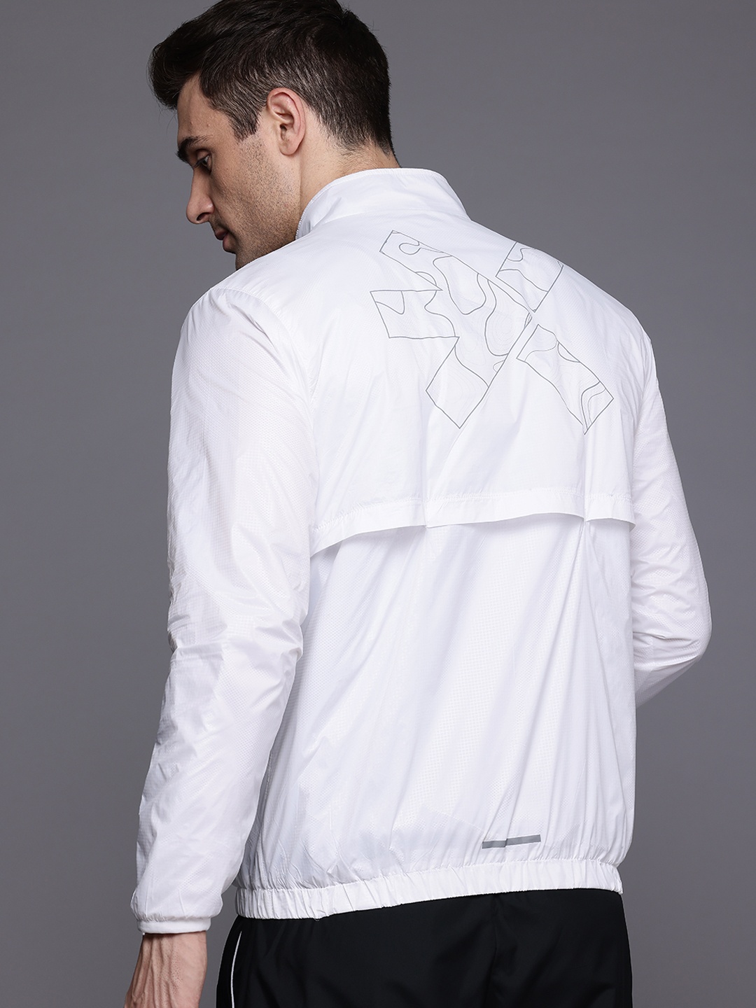 

HRX by Hrithik Roshan Brand Logo Rapid-Dry Running Jacket, White