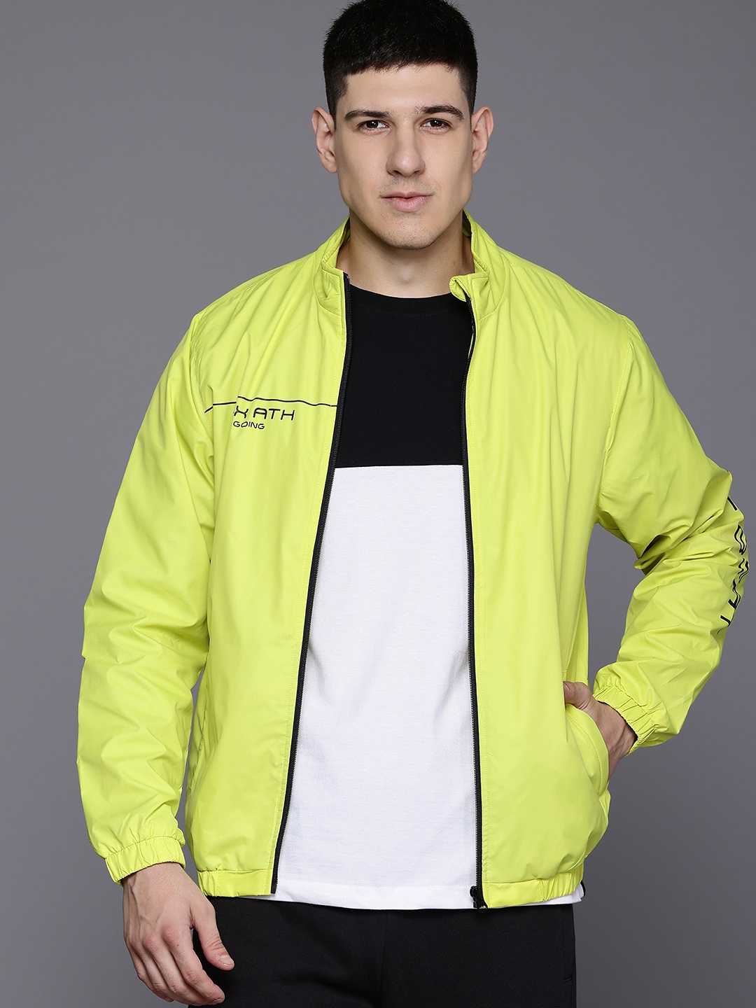 

HRX by Hrithik Roshan Rapid-Dry Lifestyle Jacket, Lime green