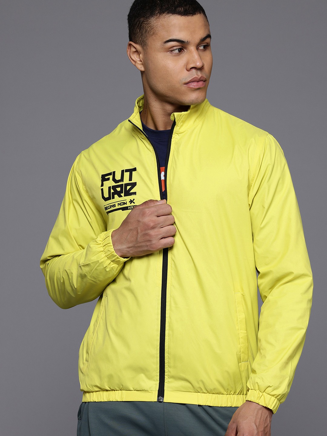 

HRX by Hrithik Roshan Rapid-Dry Tailored Jacket, Fluorescent green