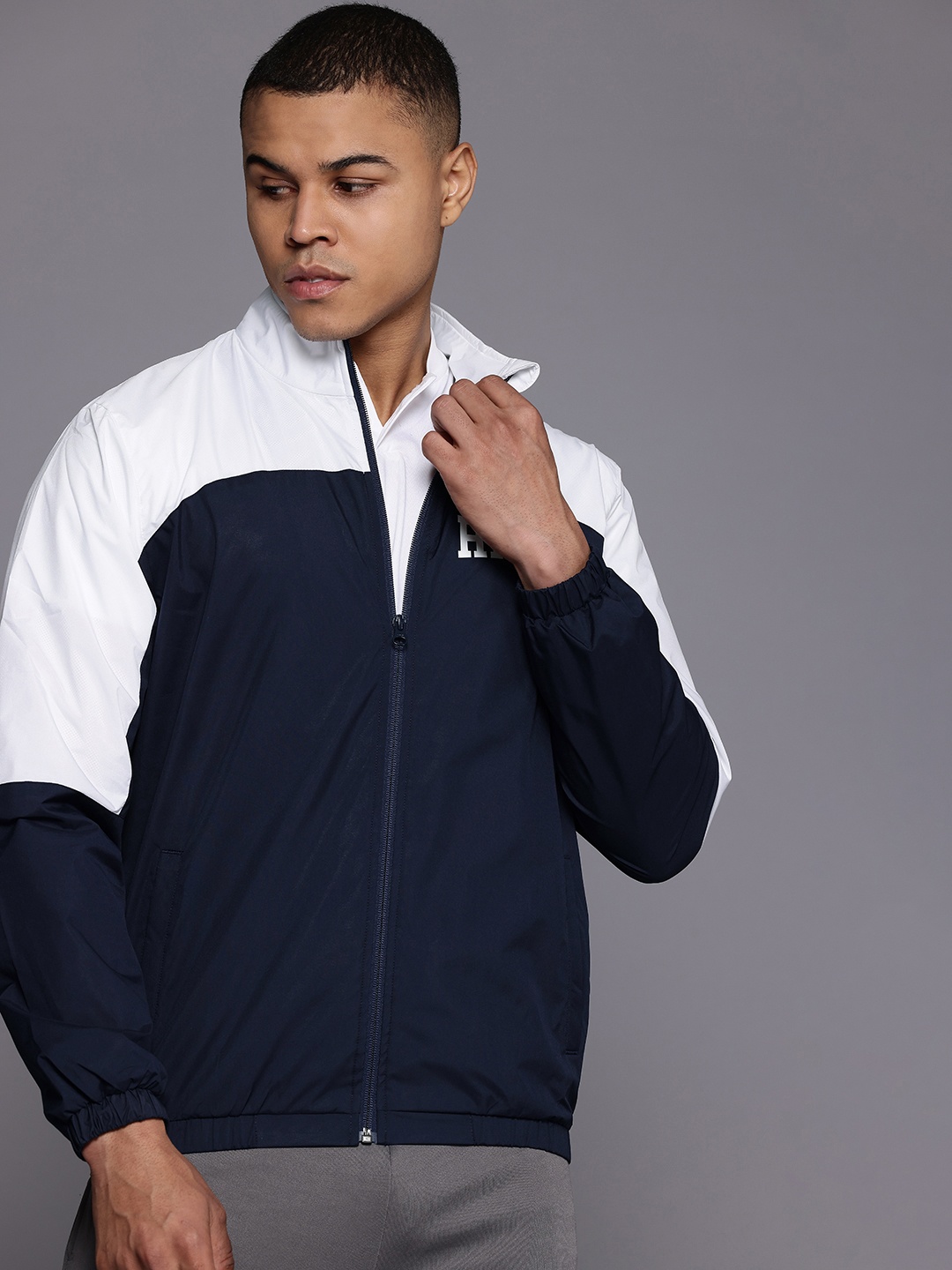 

HRX by Hrithik Roshan Colourblocked Casual Jacket, Navy blue