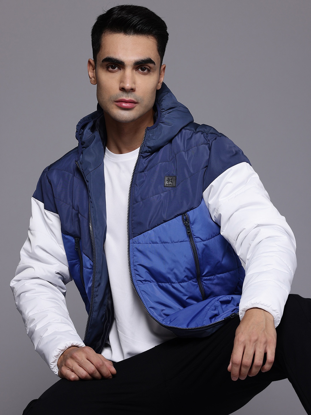 

HRX by Hrithik Roshan Colourblocked Padded Jacket, Blue