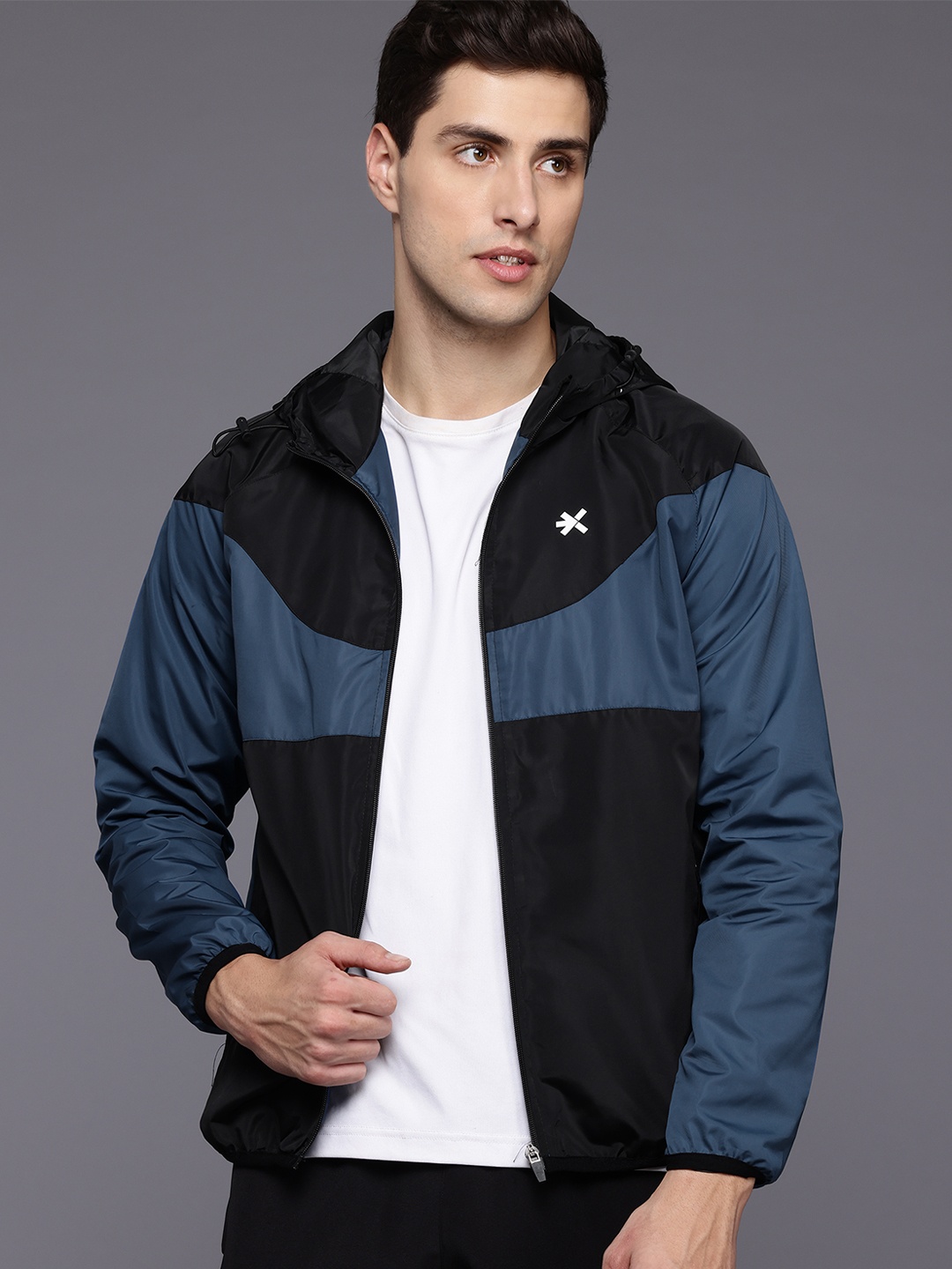 

HRX by Hrithik Roshan Men Colourblocked Rapid-Dry Training Jacket, Black