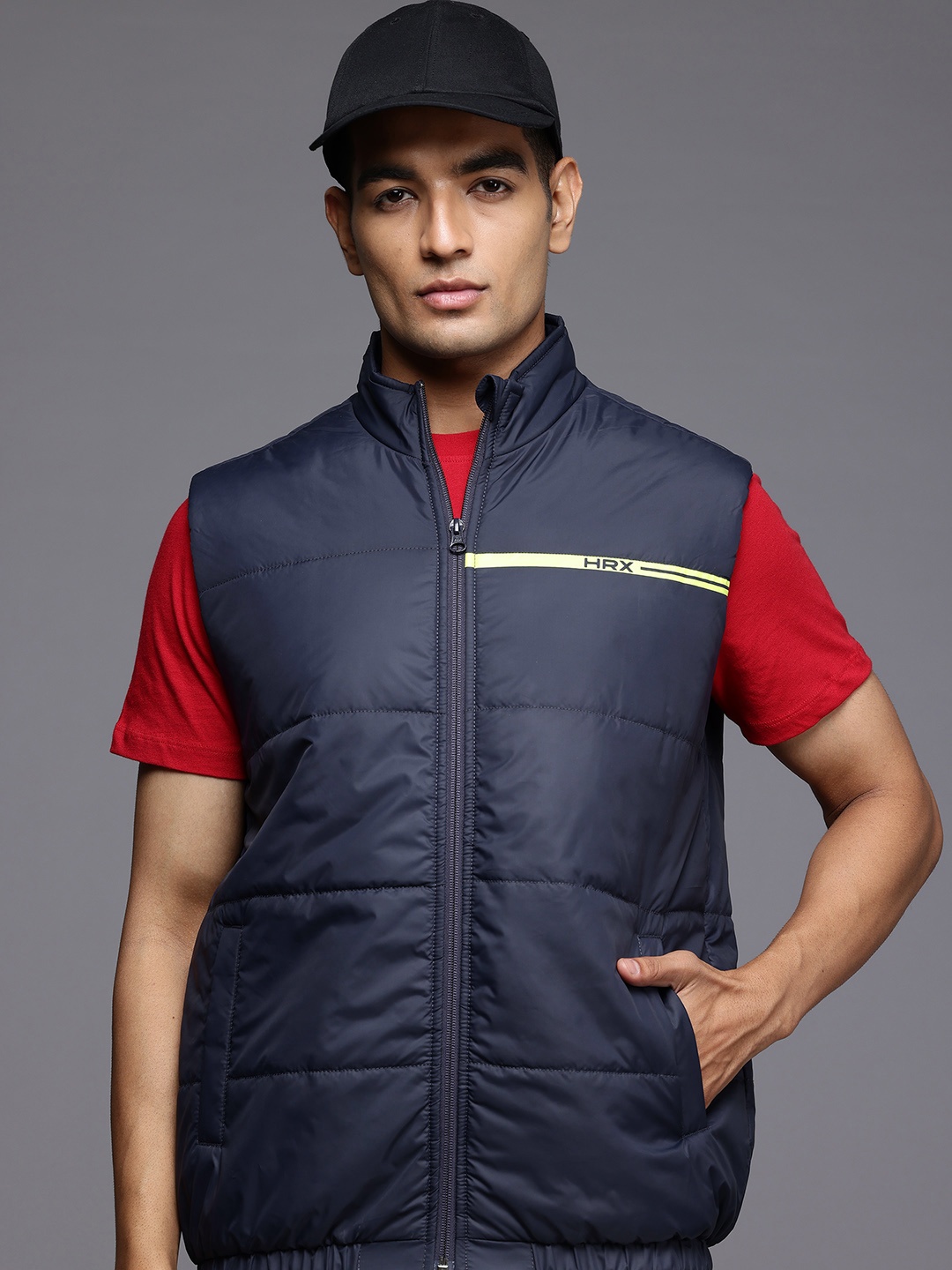 

HRX by Hrithik Roshan Rapid-Dry Lifestyle Padded Jacket, Navy blue