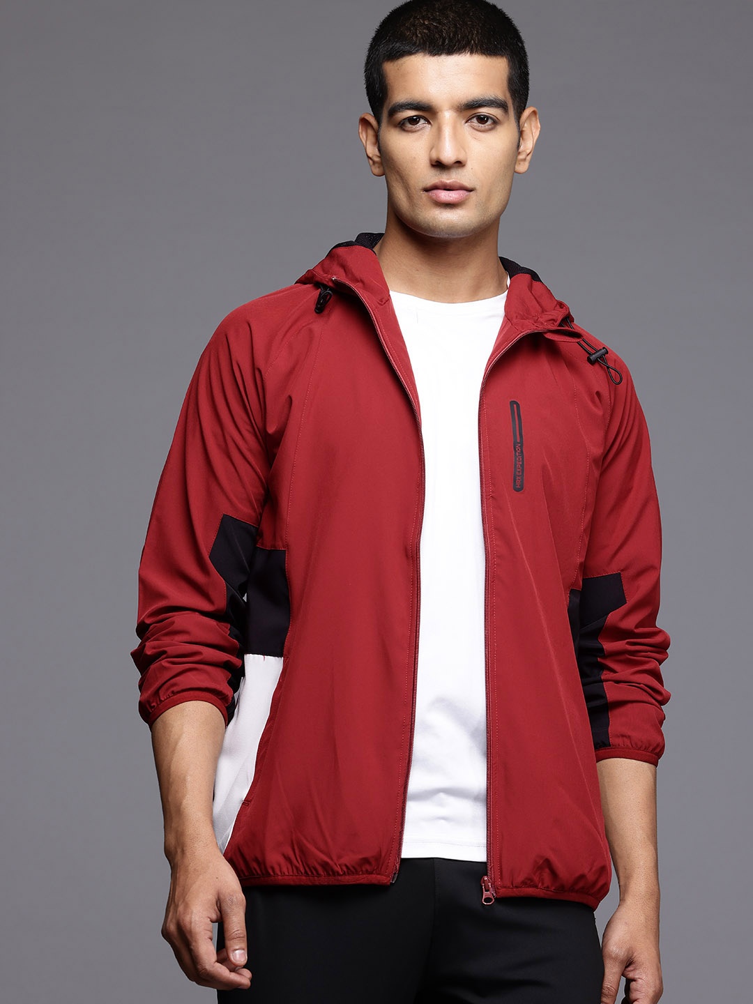 

HRX by Hrithik Roshan Colourblocked Outdoor Rapid-Dry Tailored Jacket, Maroon
