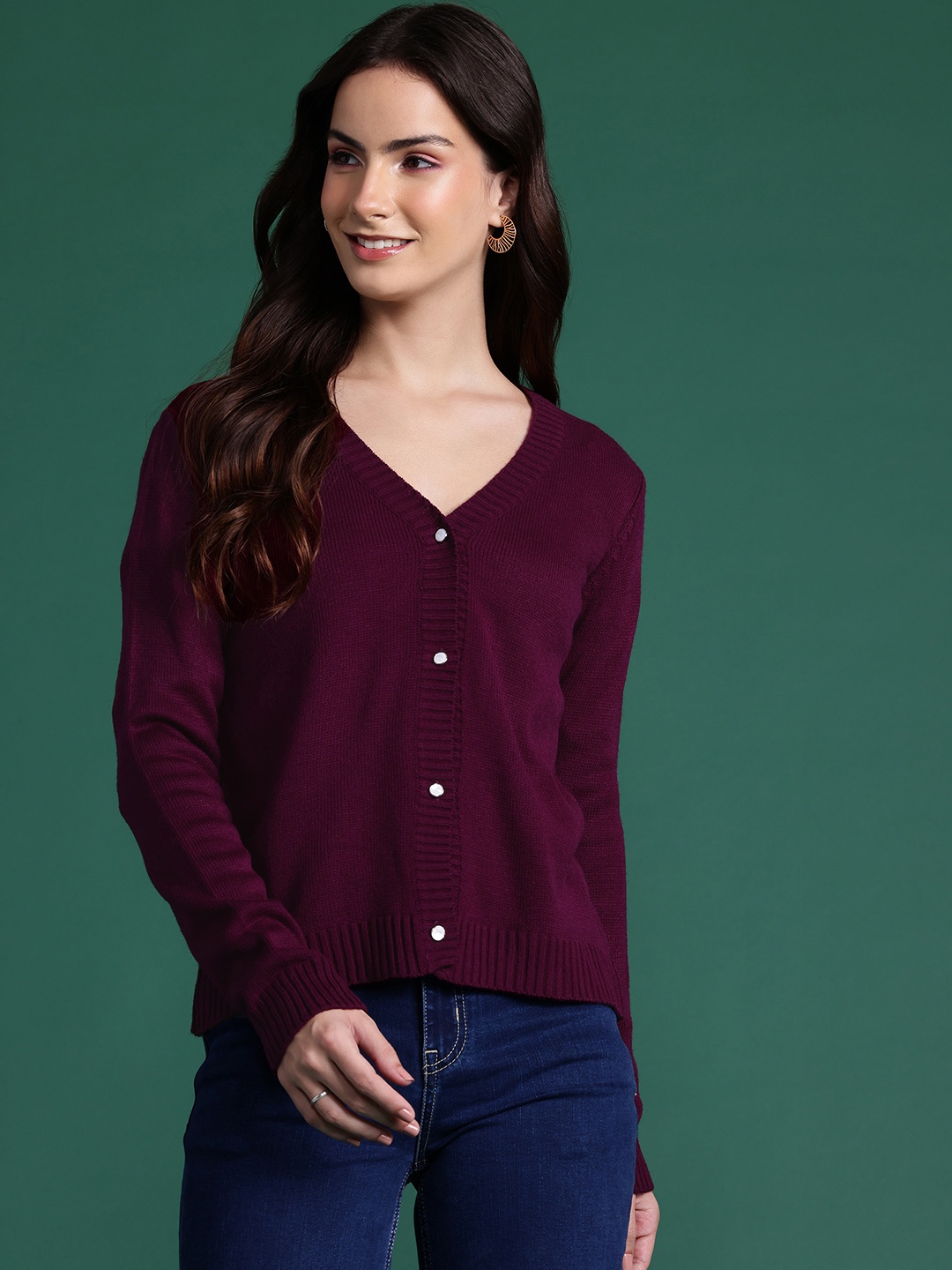 

DressBerry Front-Open Cardigan, Magenta