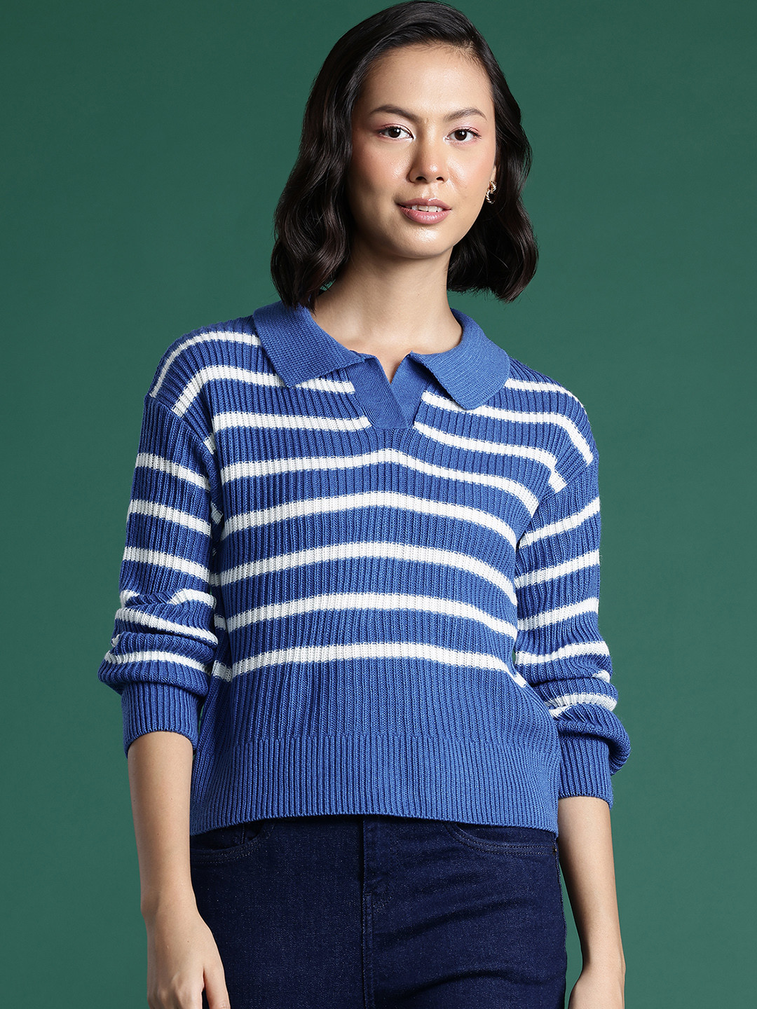

DressBerry Striped Pullover, Blue