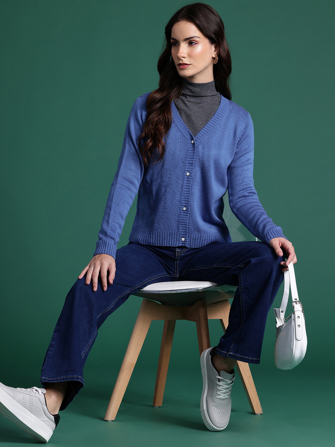 

DressBerry Front-Open Cardigan, Blue
