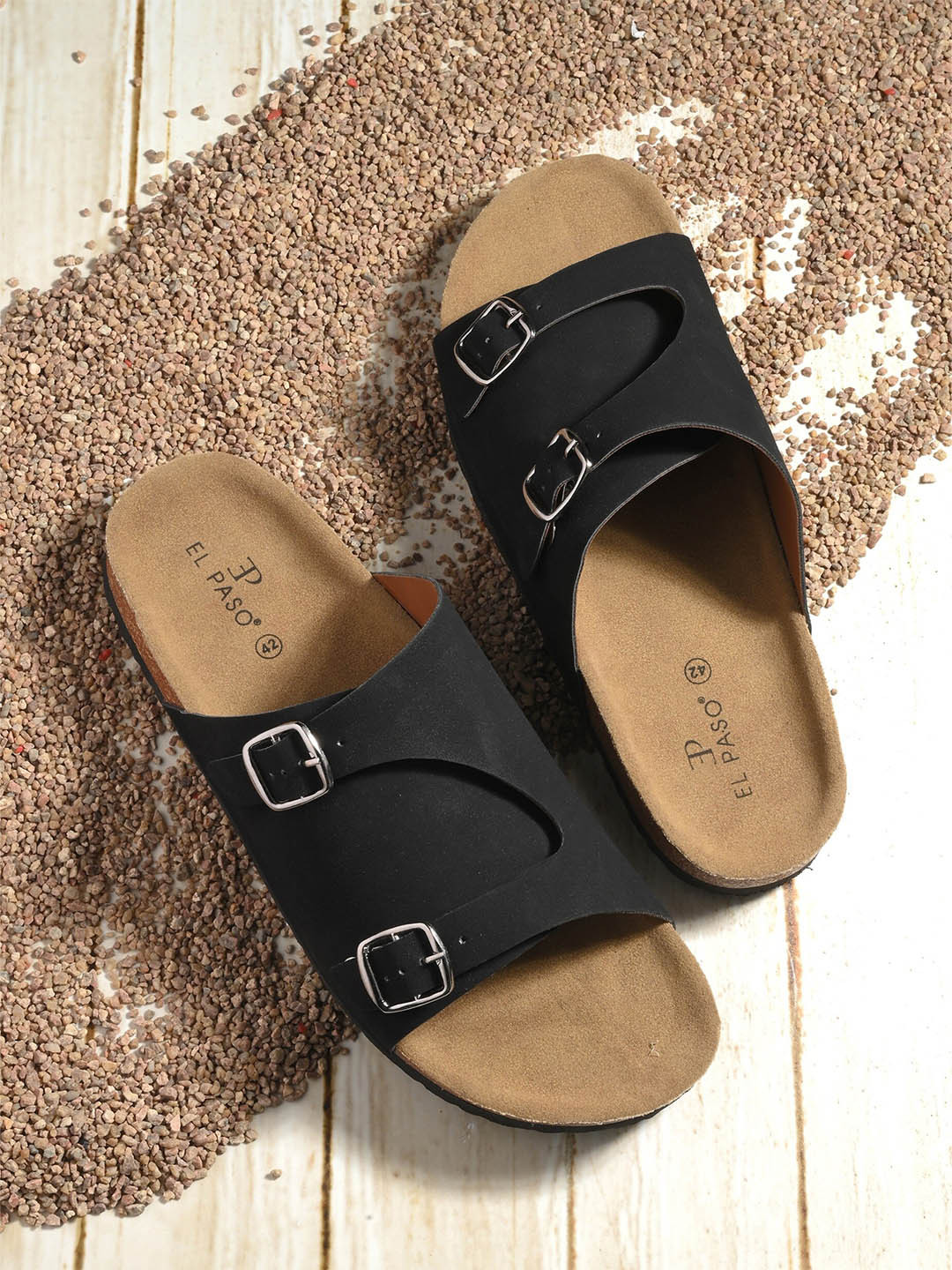 

El Paso Men Comfort Sandals, Black