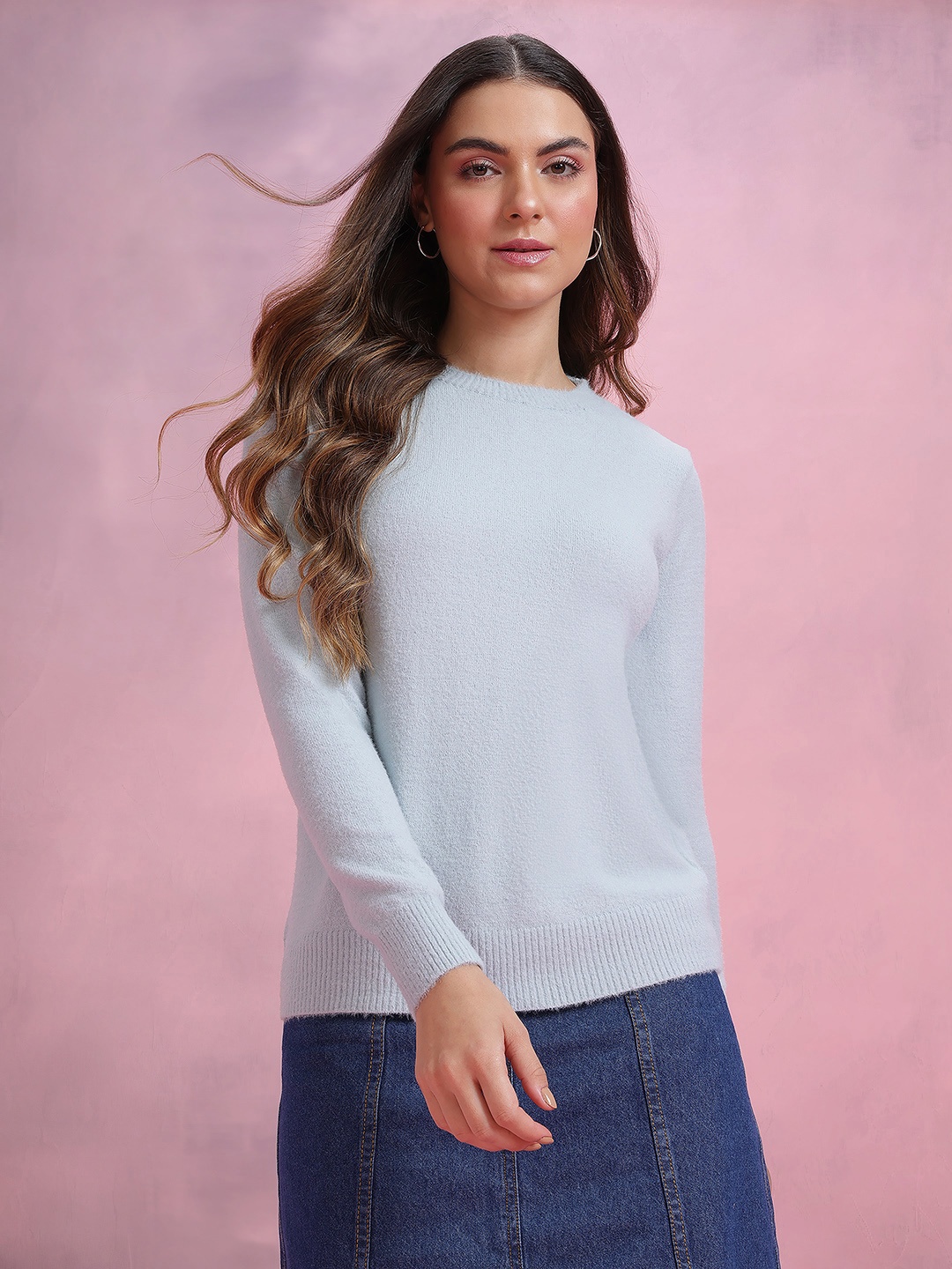 

DressBerry Fuzzy Pullover, Blue