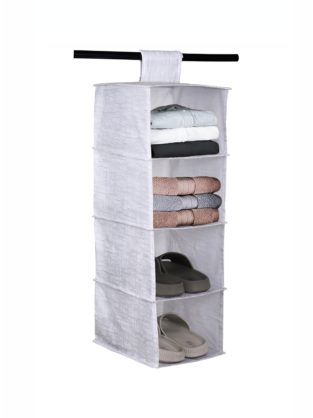 

Kuber Industries Grey Printed Jute Water Resistant Multi-Utility Organisers
