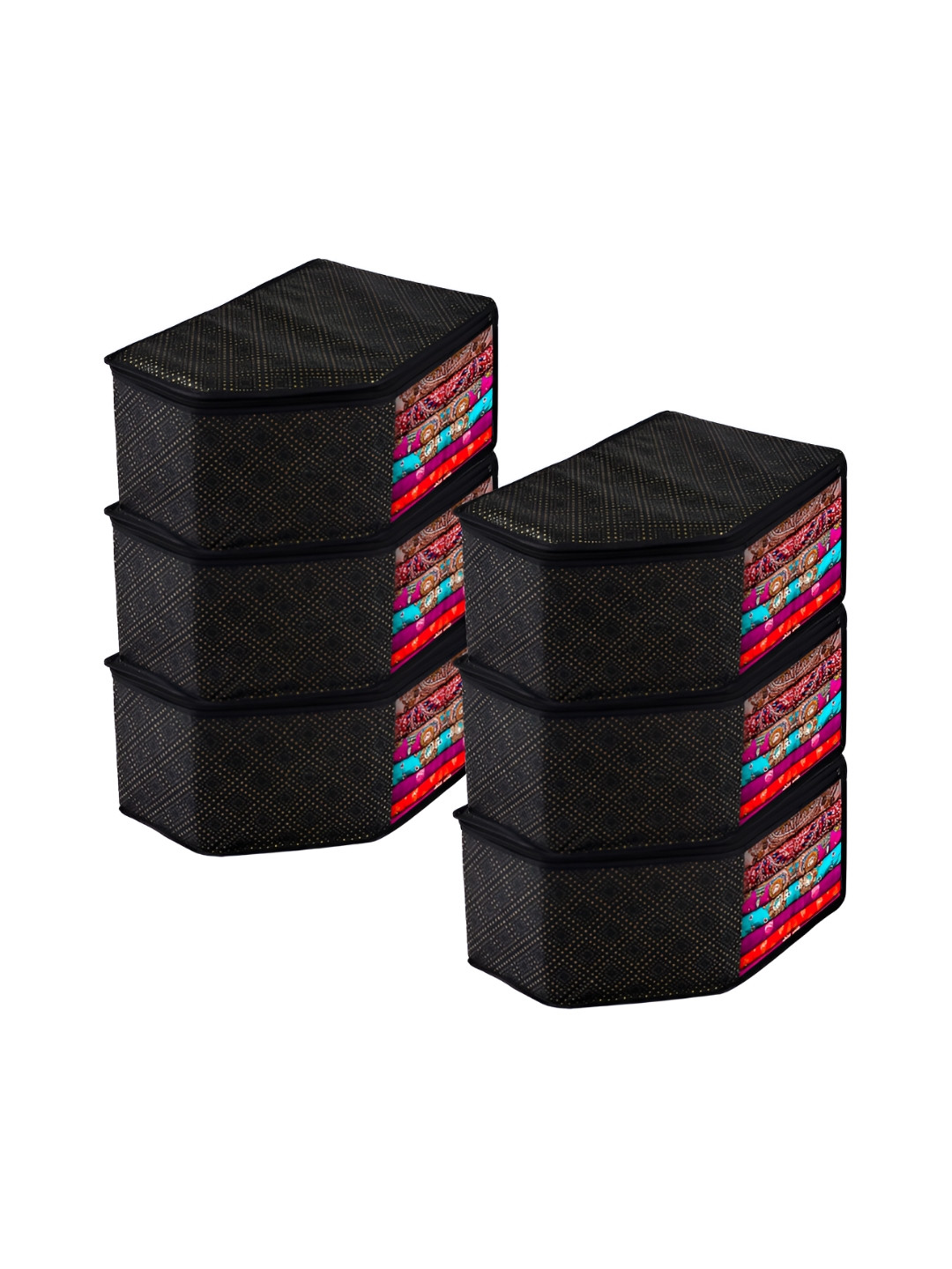 

Kuber Industries Black 6 Pieces Printed Water Resistant Multi-Utility Organisers