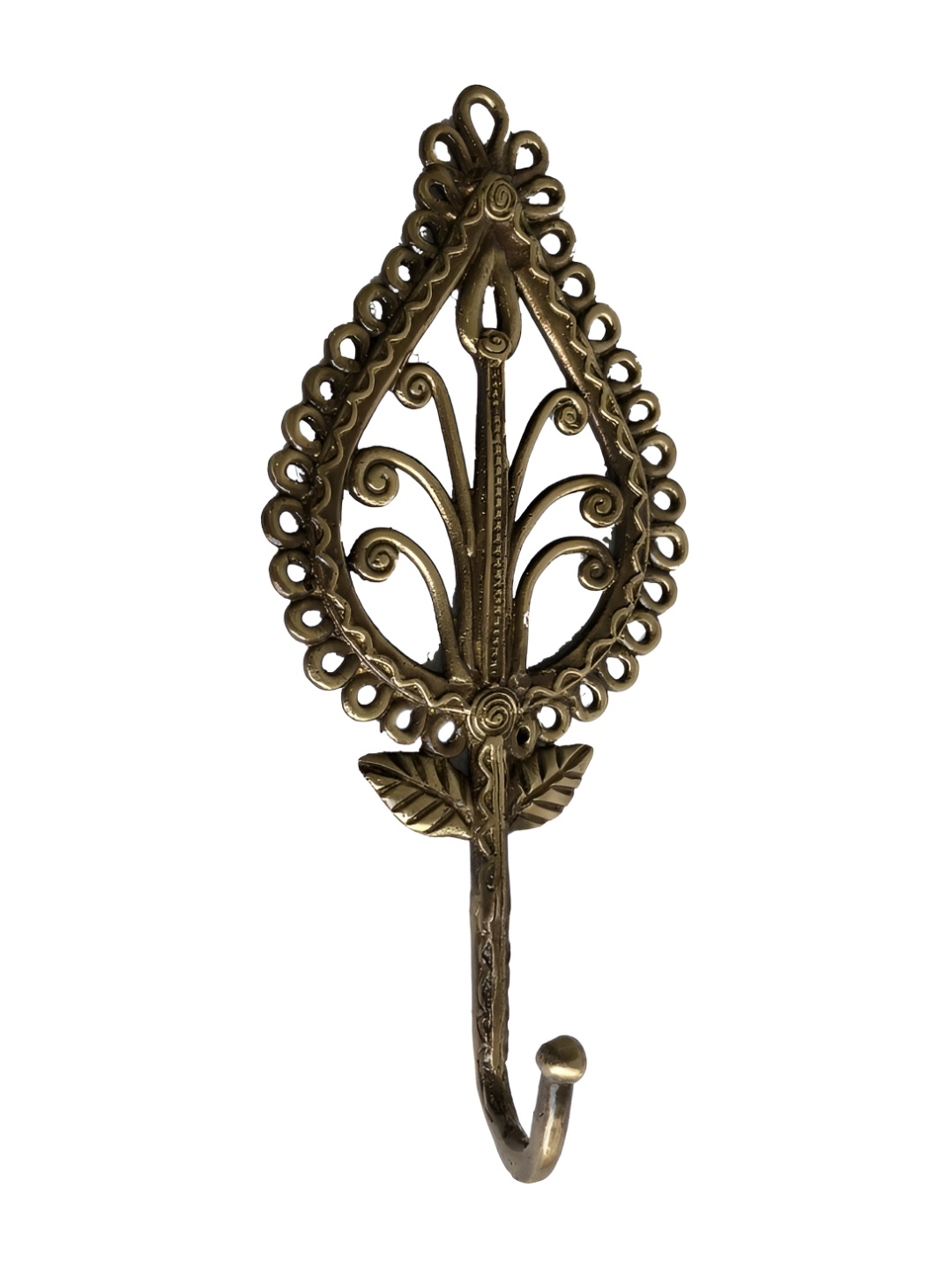 

Aakrati Beige Leaf-Shape Brass Wall Hook