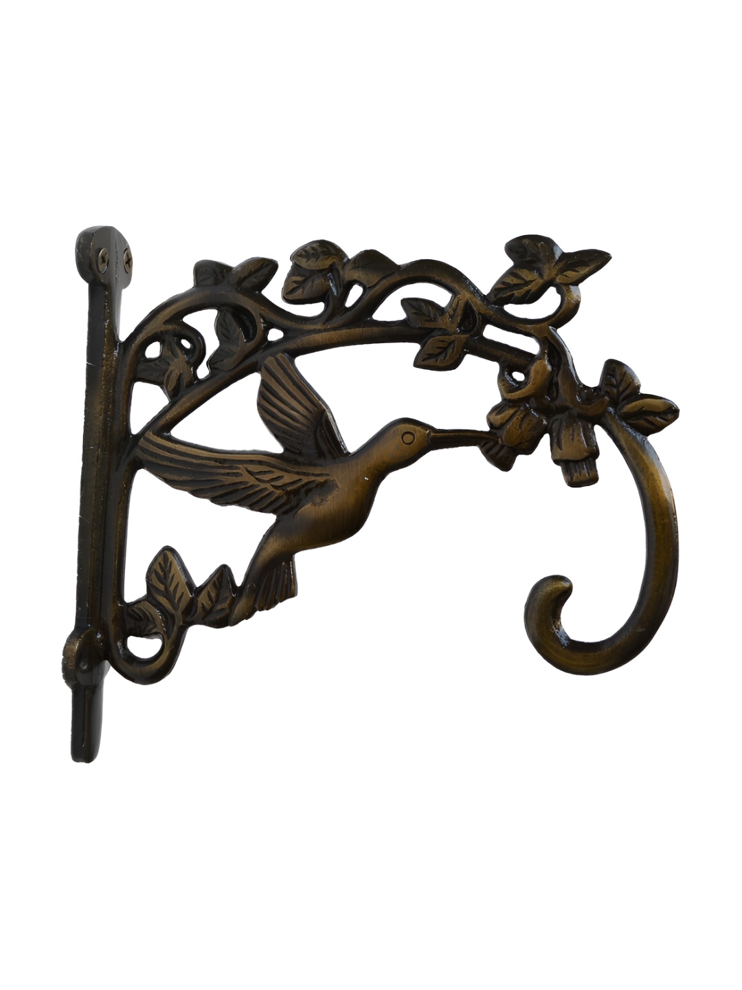 

Aakrati Brown Leaf-Shape Brass Antique Wall Hook