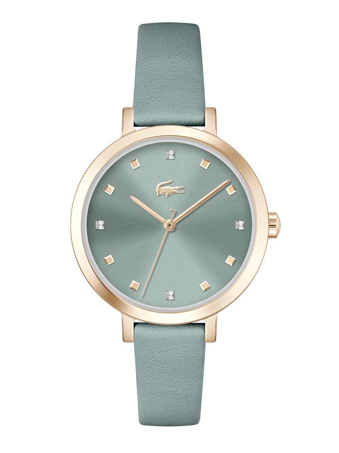 

Lacoste Women Embellished Dial & Leather Straps Analogue Watch 2001367, Green