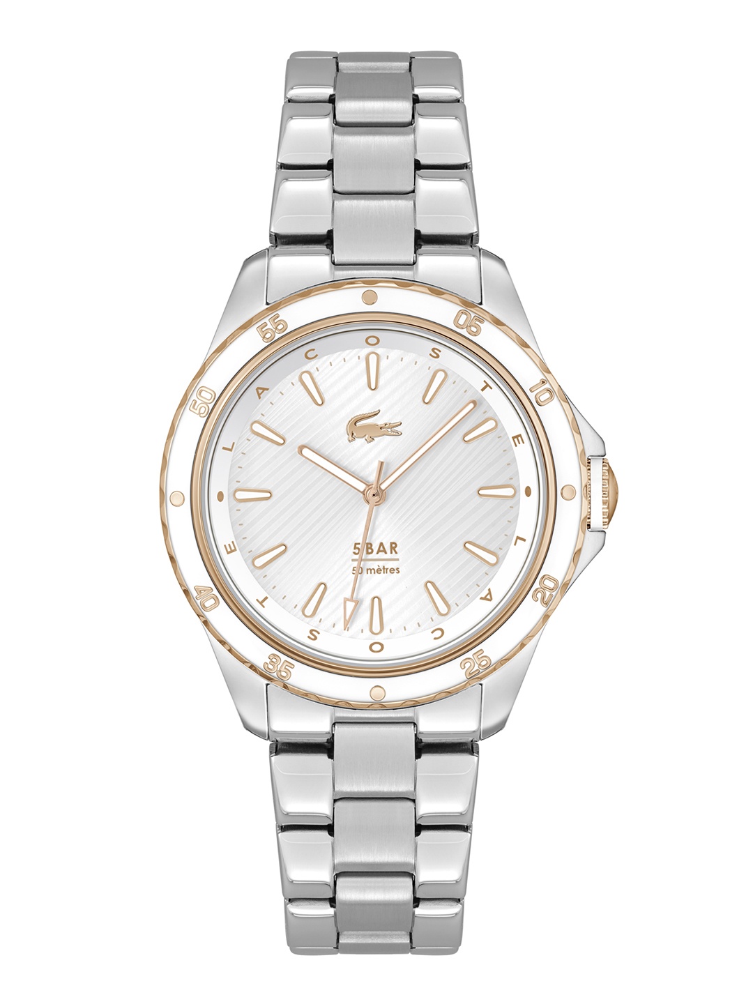 

Lacoste Women Patterned Dial & Stainless Steel Bracelet Style Straps Watch 2001370, White