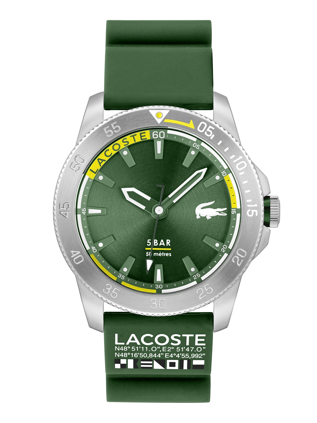

Lacoste Men Stainless Steel Dial & Silicon Straps Analogue Watch 2011332, Green