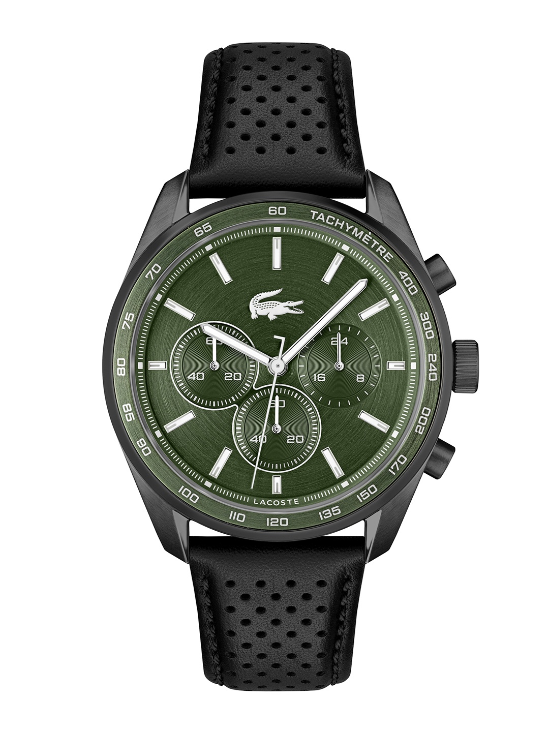 

Lacoste Men Boston Leather Analogue Chronograph Watch 2011345-Green