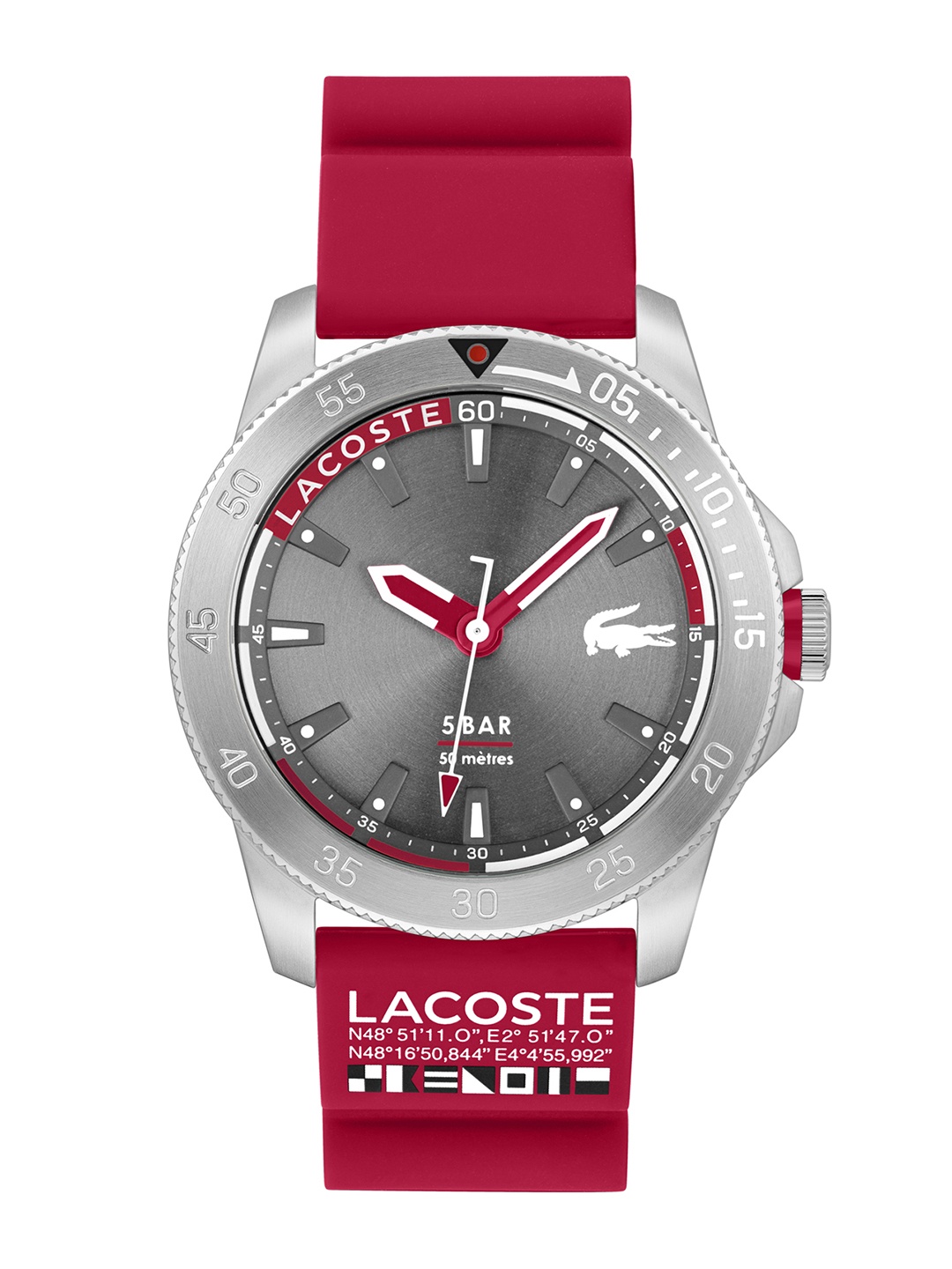 

Lacoste Men Regatta Analogue Watch 2011333-Red, Grey