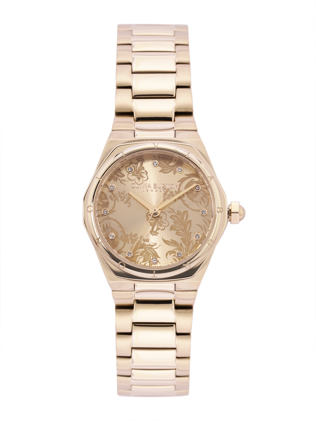 

Olivia Burton Women Mini Hexa Damask Embellished Analogue Watch 24000110-Carnation Gold