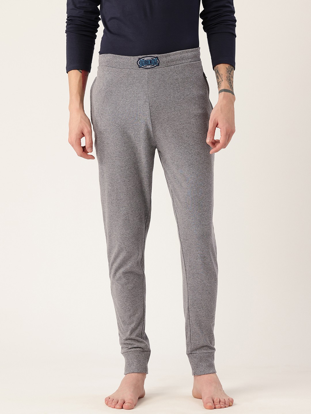 

Chromozome Men Regular-Fit Jogger Lounge Pant, Grey melange