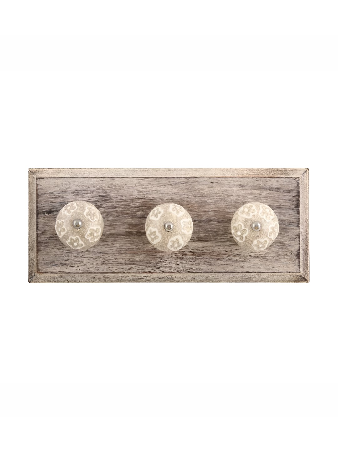 

Indianshelf White Floral Crackle Wall Hooks Key Holder