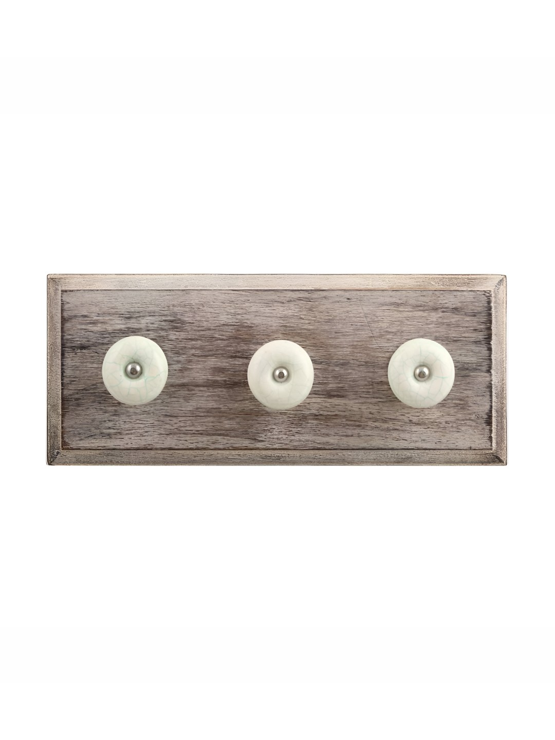 

Indianshelf White 3 Hooks Crackle Wall Key Holder