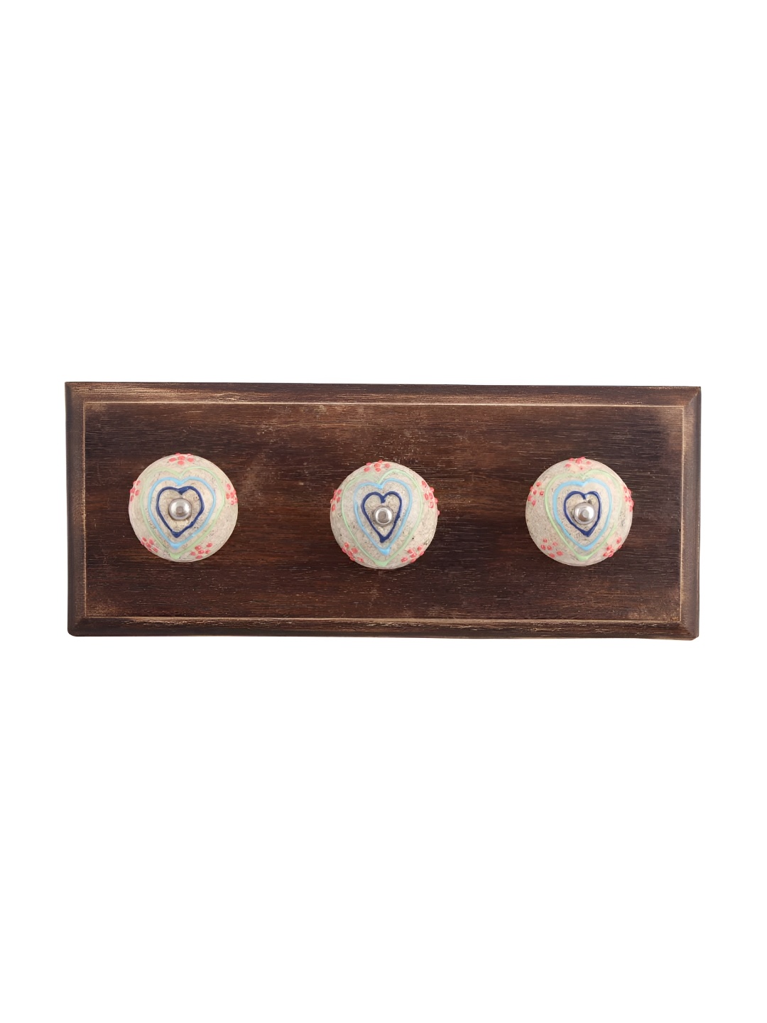 

Indianshelf White 3 Hooks Heart Crackle Wall Key Holders