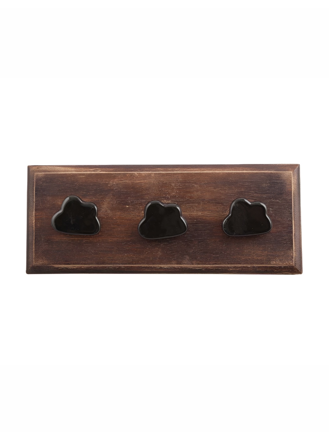 

Indianshelf Brown & Black Wooden Wall 3 Hooks Key Holder