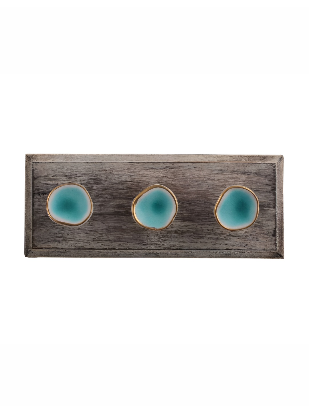 

Indianshelf Green & Brown Crackle Melon Rectangle Shape Wooden Wall Hook