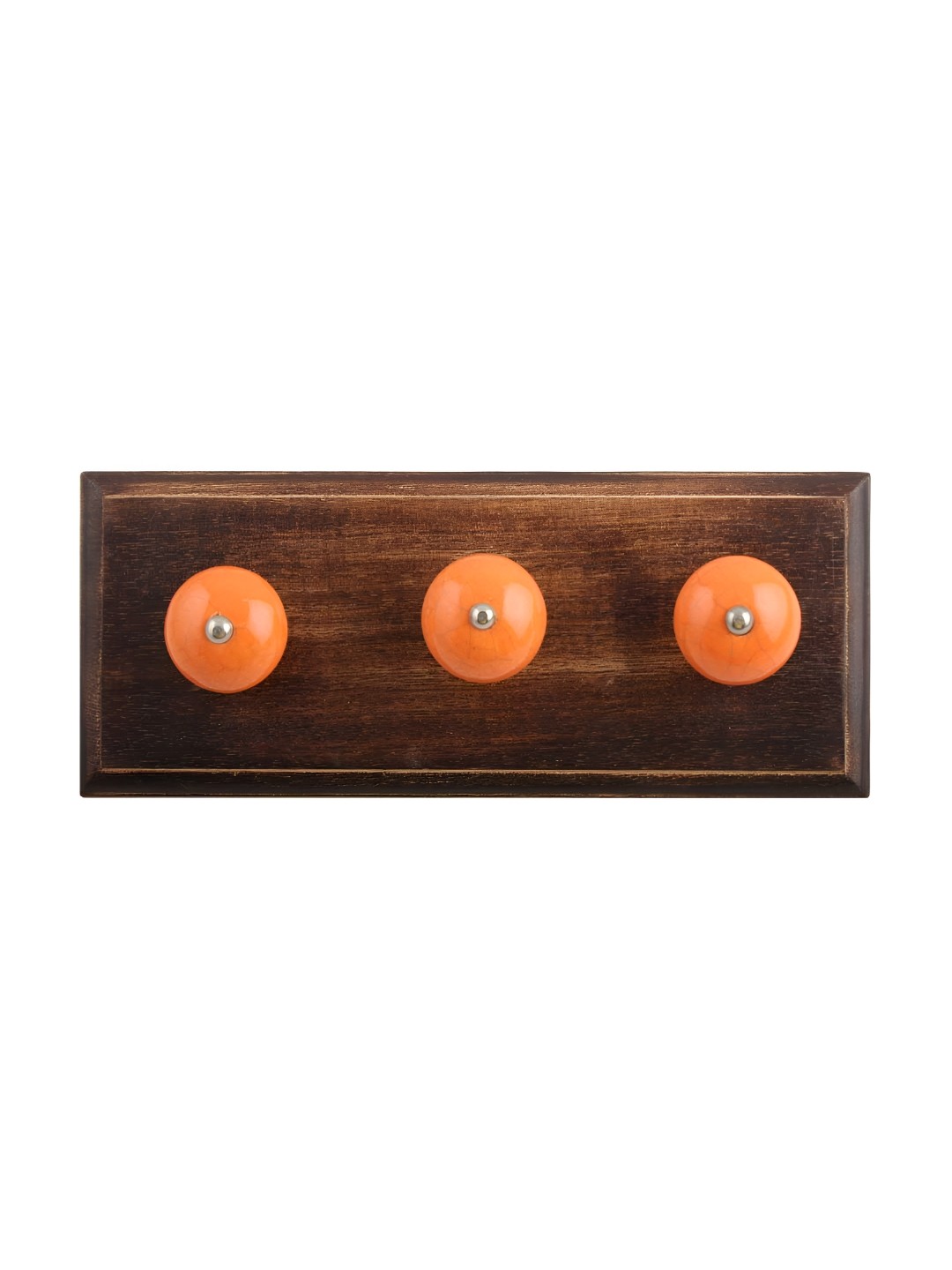 

Indianshelf Brown & Orange Crackle Melon Rectangle Shape Wooden Wall Hook