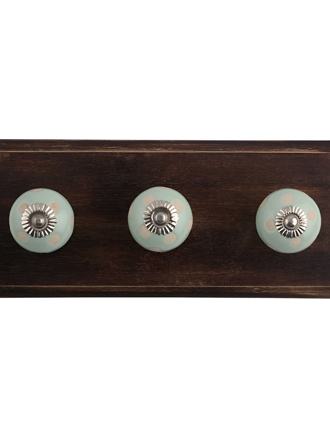 

Indianshelf Green & Brown Wooden Wall 3 Hooks Key Holder