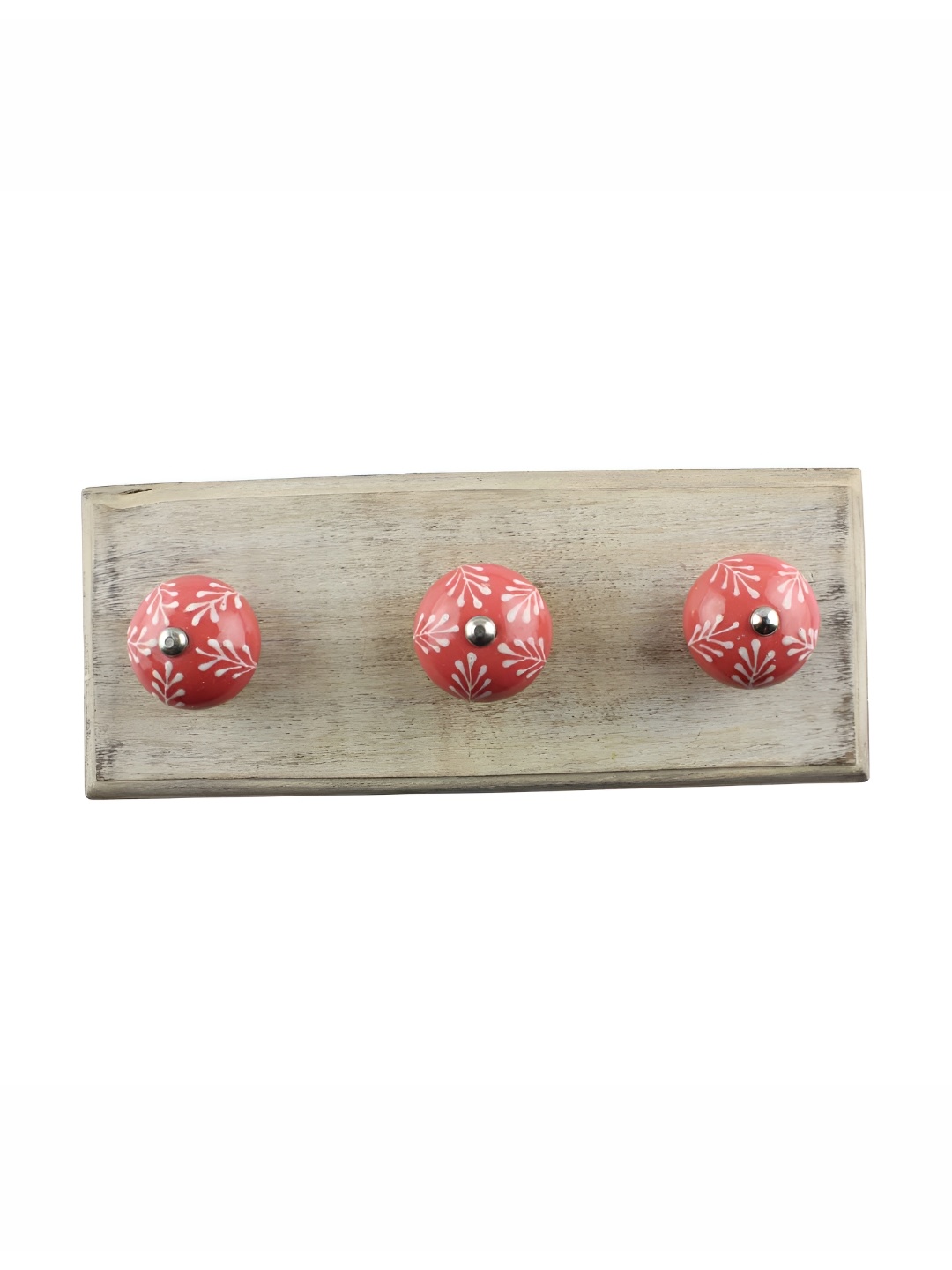 

Indianshelf Red & Brown Wooden Wall 3 Hooks Key Holder