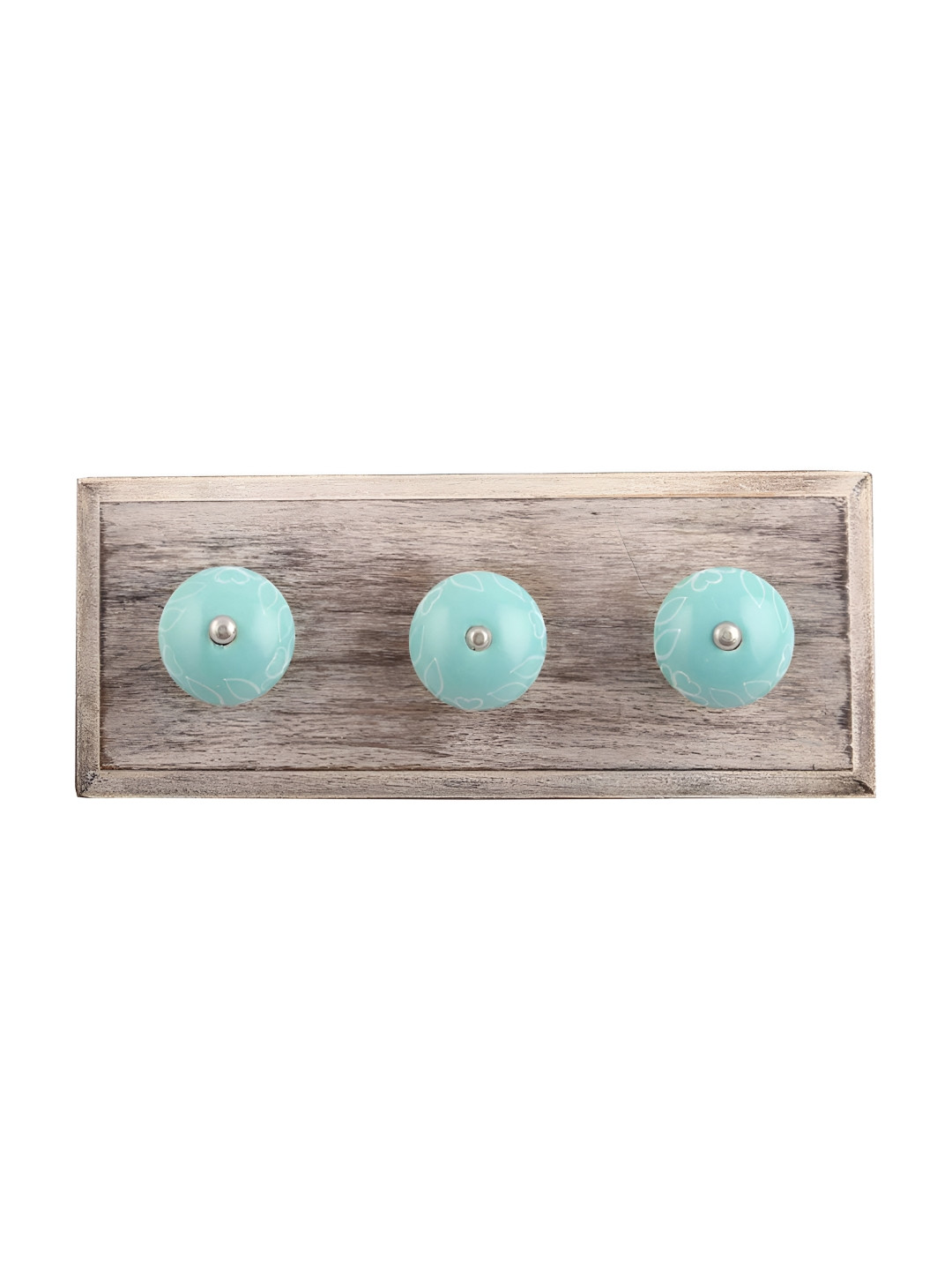 

Indianshelf Green & Beige Wooden Wall 3 Hooks Key Holder