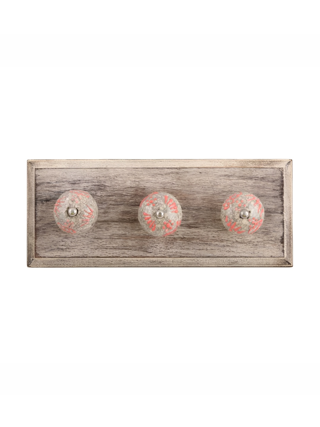 

Indianshelf Pink & Beige Pink Floral Crackle Wall Hooks Key Holder