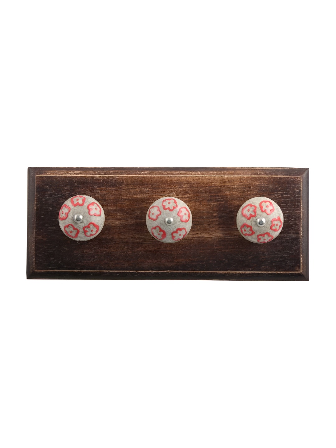 

Indianshelf Brown & Red Floral Crackle Wall Key Holder