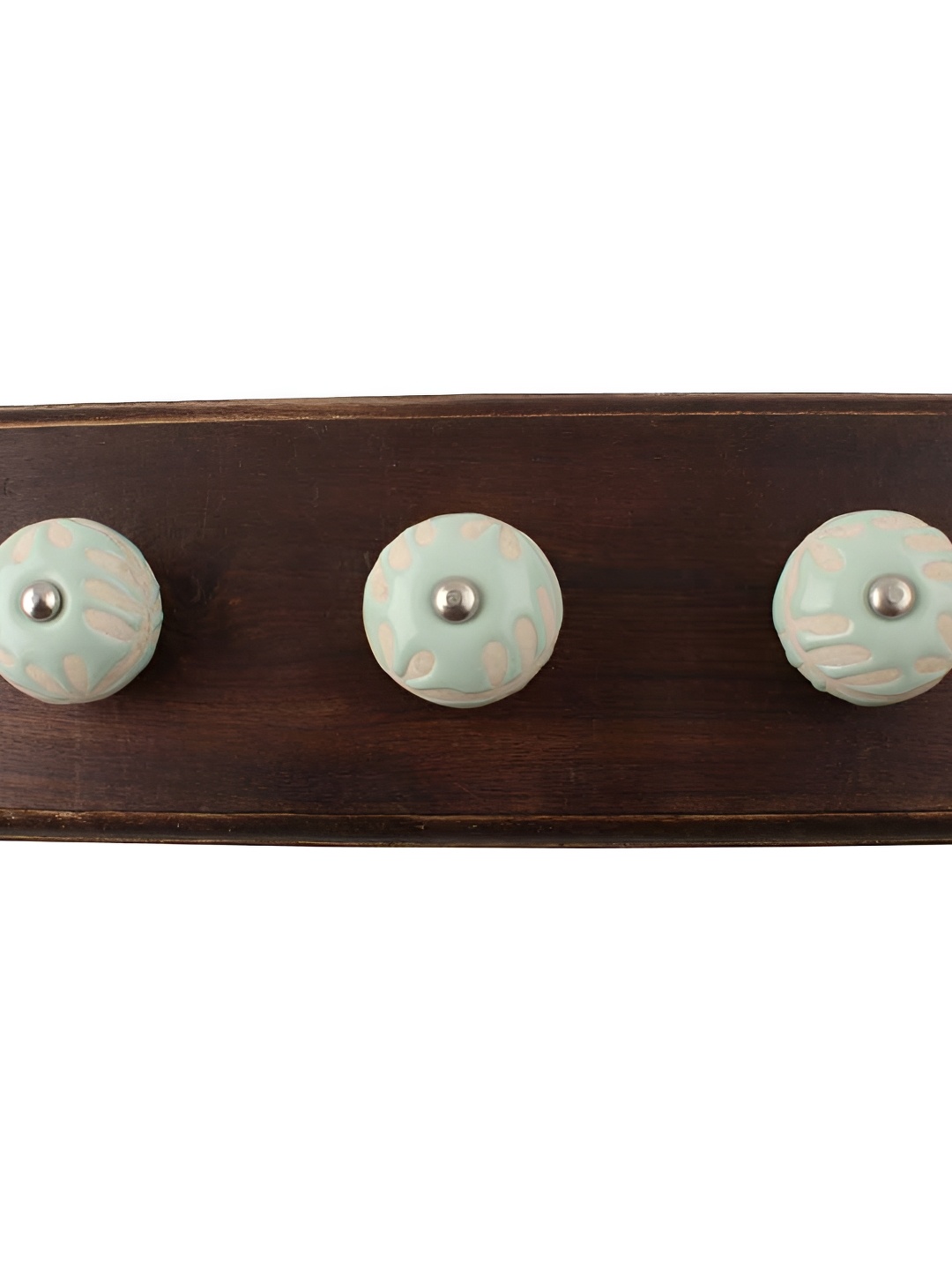 

Indianshelf Brown & Green Wooden Floral Wall Hooks Holder